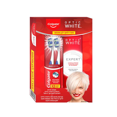 קולגייט אופטיק וויט מארז לחיוך לבן וזוהר
