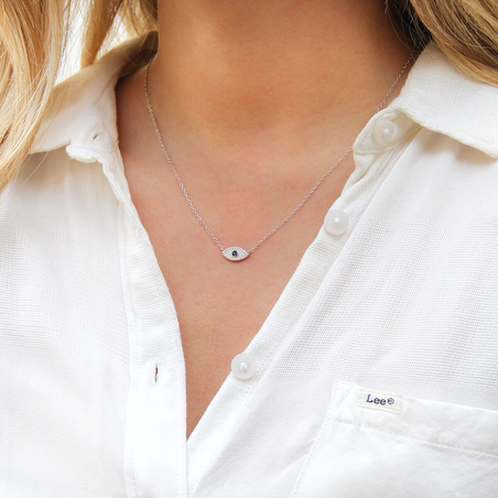 שרשרת עדינה עין זירקונים - כסף 925 