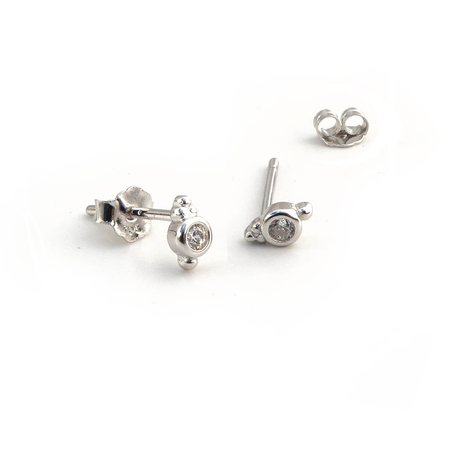 עגילי מיני טיקה - כסף 925 