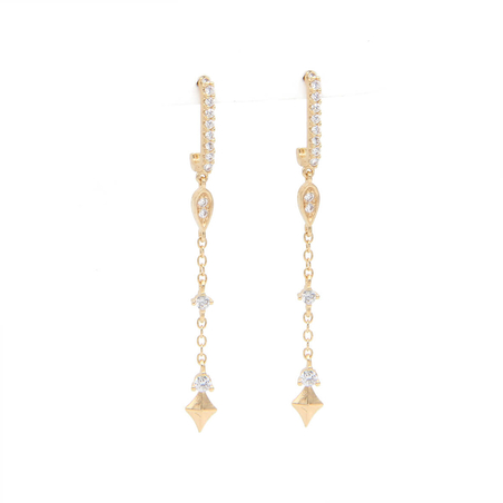 עגילי ג'ולי - כסף 925 בציפוי זהב מיקרוני