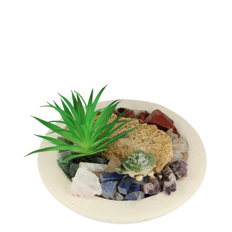 מזרקת מעיין נובע 7 צ'אקרות בקערה לבנה