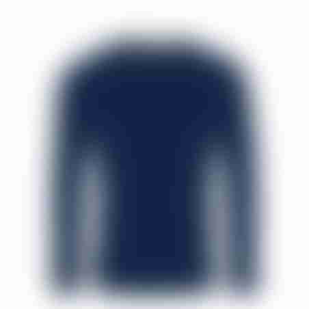 טישרט סריג עם משבצות פנימיות בצווארון- כחול