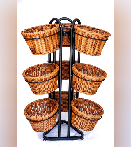 מתקן תצוגה מעוצב - פרח סלסלות עגולות 