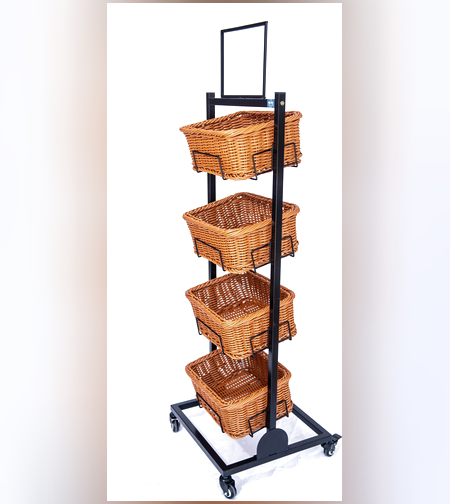 מתקן תצוגה מעוצב עם שלט- 4 קומות