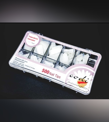 קופסא לציפורניים + טיפסים (500 יח)