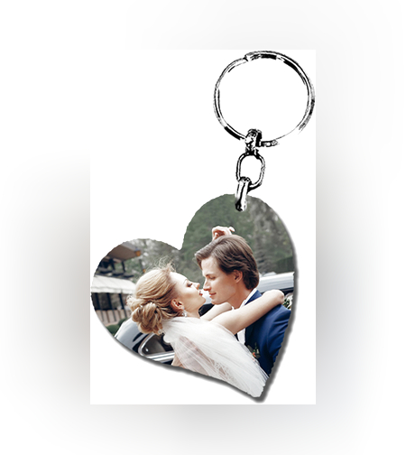 הדפסה על מחזיק מפתחות לב נטוי