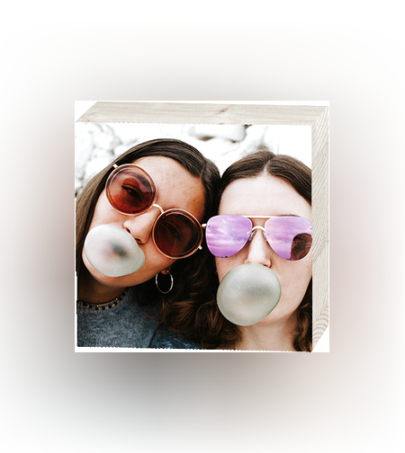 בלוק עץ מדבקה בגודל 10X10 ס