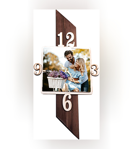 הדפסה על שעון עמוד עץ בצורת ריבוע