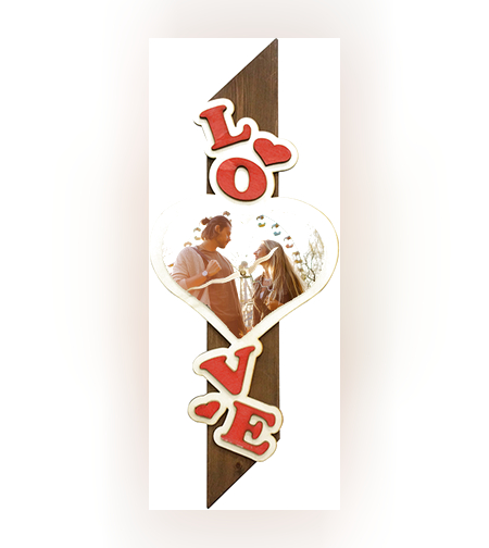 הדפסה על שעון עמוד עץ LOVE
