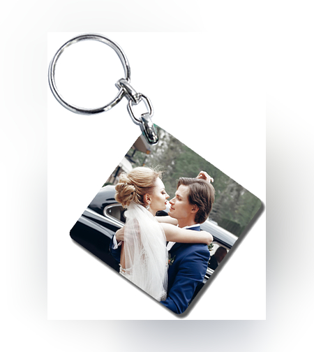 הדפסה על מחזיק מפתחות ריבוע