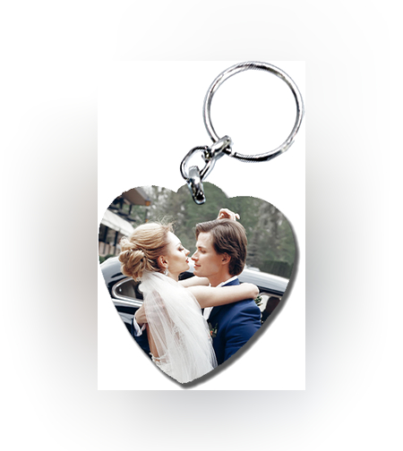 הדפסה על מחזיק מפתחות לב 