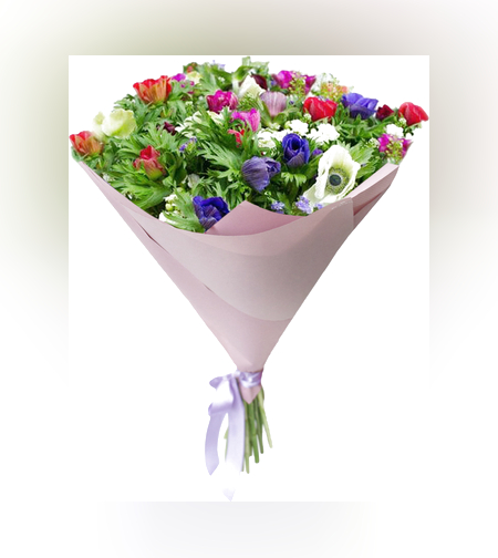 זר פרחים עם כלניות #212