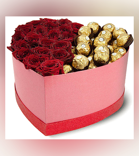 מארז מתוק ורדים + פררה