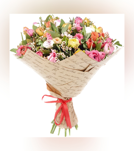 זר פרחים עם נוריות #211