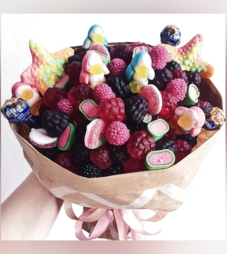A sweet bouquet from gummy candies