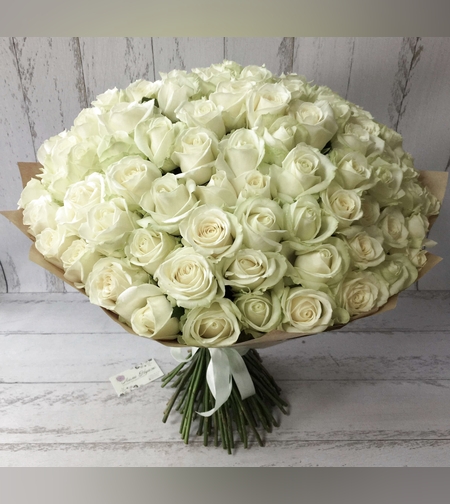 זר 101 ורדים לבנים #17