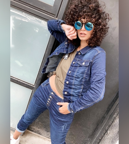 ג'קט מיס לונה קלאסי (כחול משופשף)