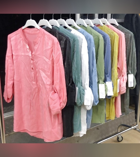 חולצה ווי כפתורים בד מבריק