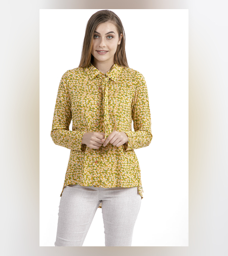 חולצה צהובה בהדפס סביונים -דגם אספרג(אורלי גולן)
