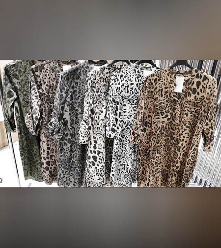 שמלה ווי כפתורים לכל האורך הדפס