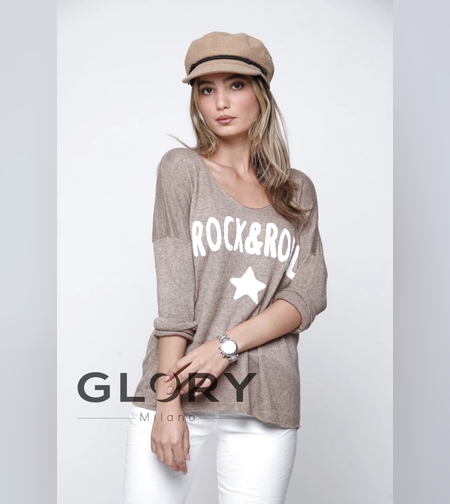 סריג הדפס ROCK ROLL