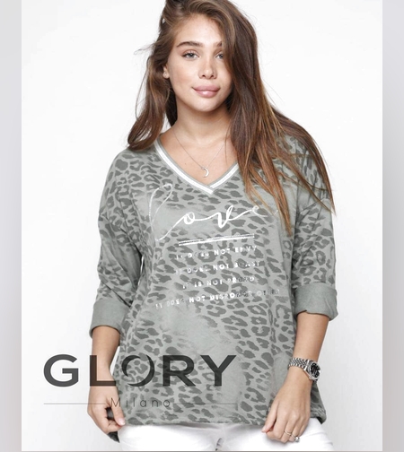 חולצת הדפס מנומר שרוך