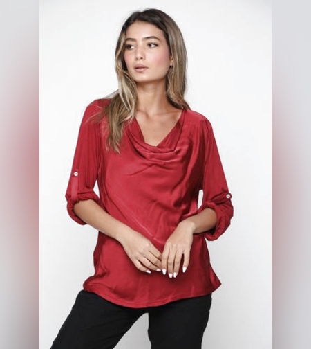 חולצת סאטן רבידה