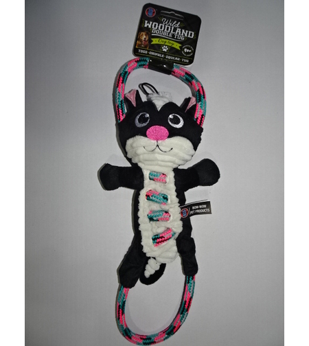 צעצוע לכלב - בובת חיות עם חבל משולב