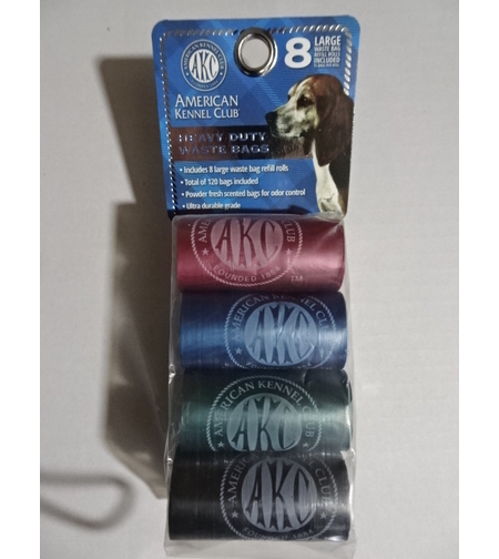 שקיות לאיסוף צרכים לכלב-ריחניות. 8 גלילים 120 יח' AKC