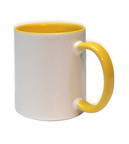 ספל קרמיקה פנים צהוב