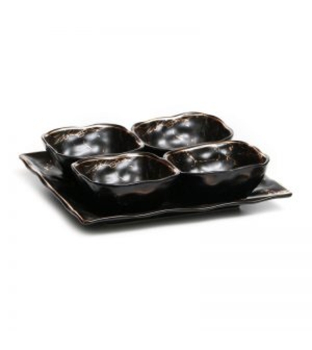 סט 4 קעריות + מגש