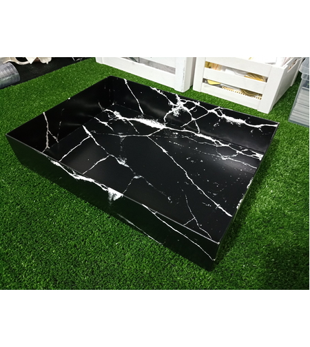 תחתית קרטון מכסה שקוף שחור משויש 35*25*8.5