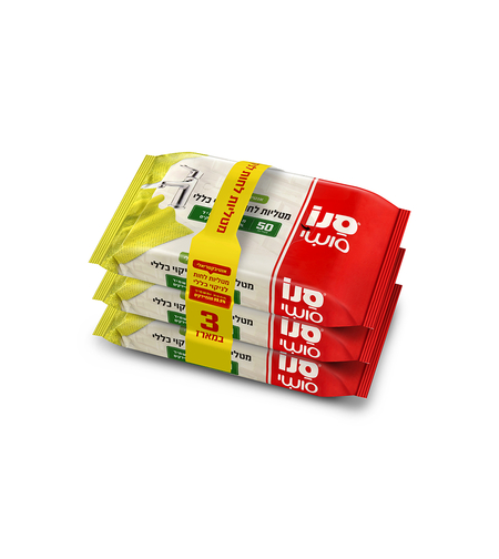 סנו סושי מטליות לחות לניקוי כללי שלישיה