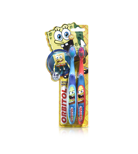 אורביטול - זוג מברשות שיניים בוב ספוג