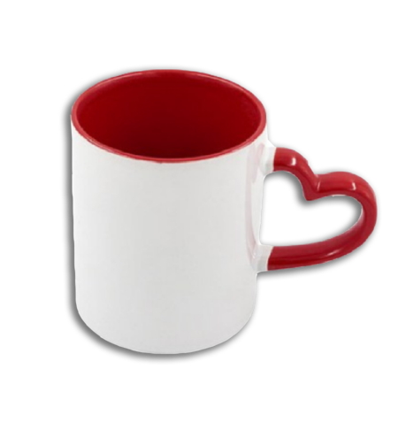 ספל ידית לב אדום