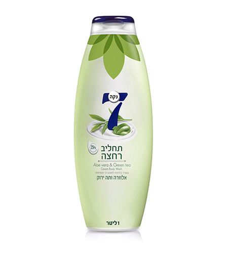 נקה 7 תחליב רחצה אלוורה ותה ירוק,1 ליטר