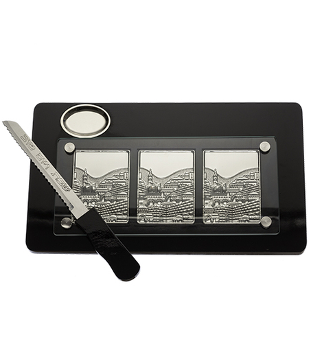 Elegant challah tray made of 