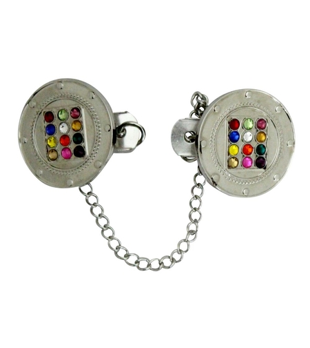 קליפס לטלית עם שרשרת גימור ניקל 