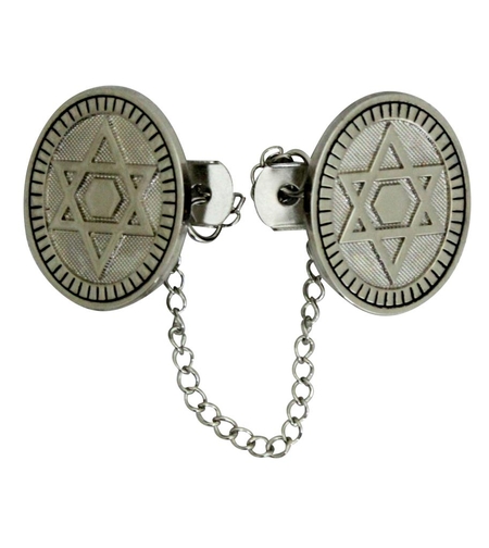 קליפס לטלית עם שרשרת גימור ניקל 