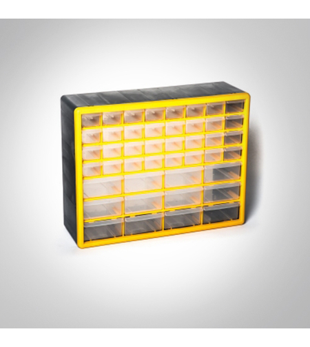 יחידת אחסון מפלסטיק – 44 מגירות