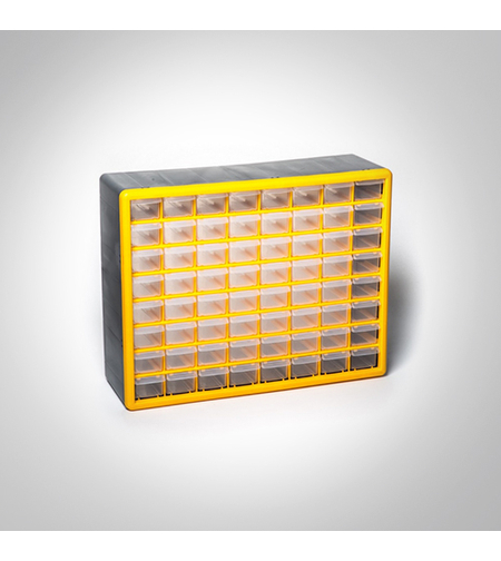 יחידת אחסון מפלסטיק – 64 מגירות