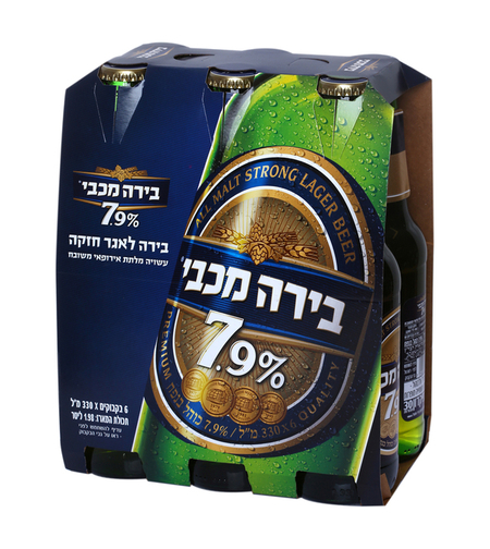 שישית בירה מכבי 7.9% 6*330 מ