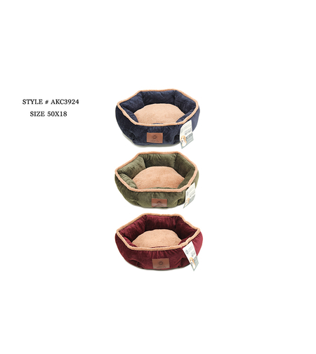 מיטה לכלב קטן בצורת משושה, קטיפתית.