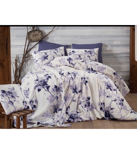 לבן פרחוני סגול 120/200