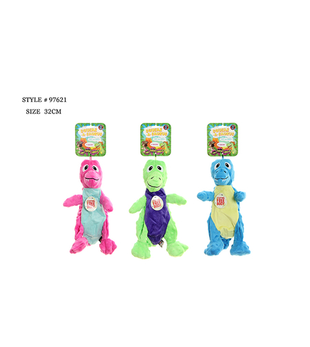 צעצוע לכלב - בובת דינוזאור עם צפצפה.