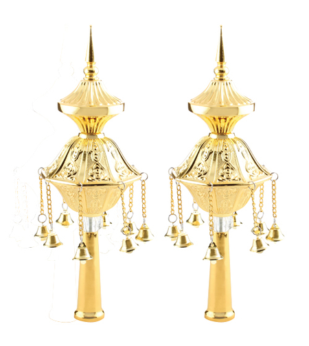 זוג רימונים זהב לספר תורה 32 ס