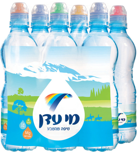 *אזל* שישיית מי עדן 0.5 ליטר - פקק ספורט