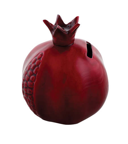 קופת צדקה רימון מאלומיניום אמייל בורדו 12 ס