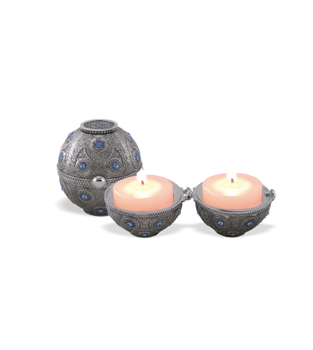 Nickel Ball Travel Candlesticks