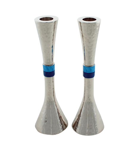 זוג פמוטי אלומניום מרוקע עם שילוב צבעוני 23 ס